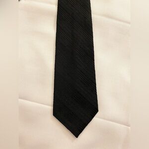 Donna Karan Black Textured Diagonal Stripe Tie